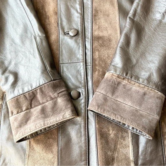 Vintage Coraggio Kollections Suede Smooth Leather Mixed Southwestern Coat - Picture 7 of 16